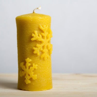 Walec z płatkiem śniegu  - wys.10 cm , śr.5 cm